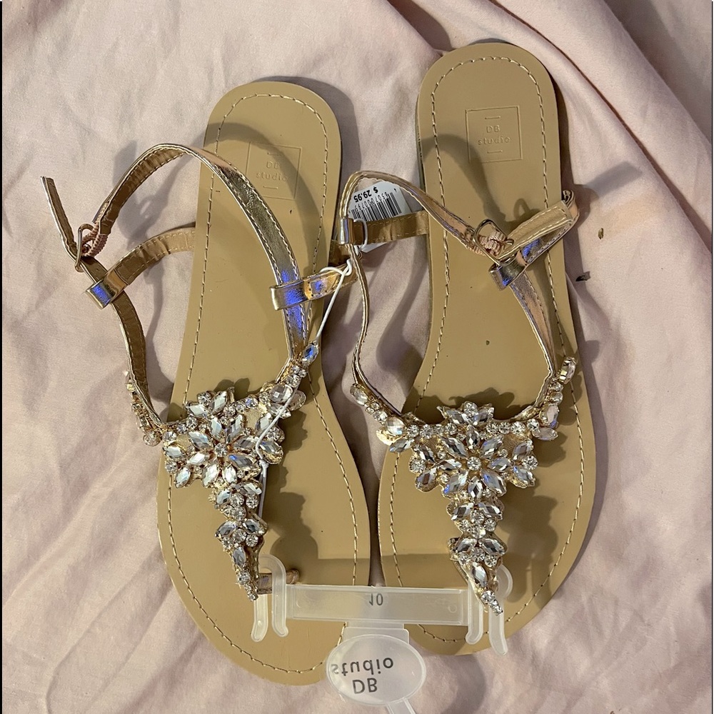 Size 10 Womens Dress Sandals with Stones NWT